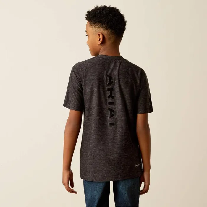 Kids TShirts and Polos Ariat Vertical Gradient Charger TShirt Black Heather