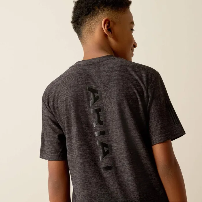 Kids TShirts and Polos Ariat Vertical Gradient Charger TShirt Black Heather