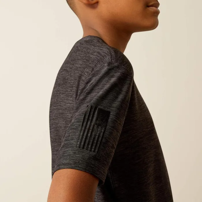 Kids TShirts and Polos Ariat Vertical Gradient Charger TShirt Black Heather
