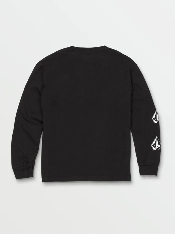 Kids TShirts and Tanks Volcom Little Boys Iconic Stone Long Sleeve Tee 8211 Black
