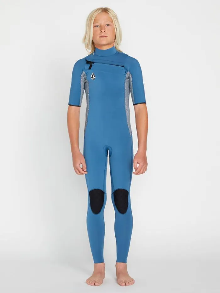 Kids Wetsuits Volcom Big Boys Modulator 2mm Chest Zip Short Sleeve Fullsuit 8211 Cruzer Blue Kids Wetsuits Volcom Big Boys Modulator 2mm Chest Zip Short Sleeve Fullsuit 8211 Cruzer Blue