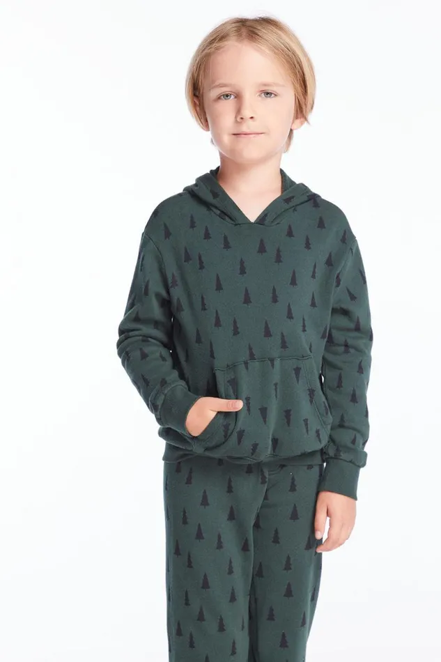 KidsWomens Boys Chaser Brand Boys Forest Pine Long Sleeve Hoodie