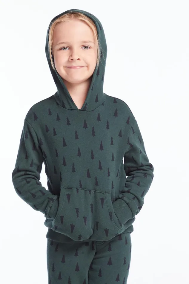 KidsWomens Boys Chaser Brand Boys Forest Pine Long Sleeve Hoodie