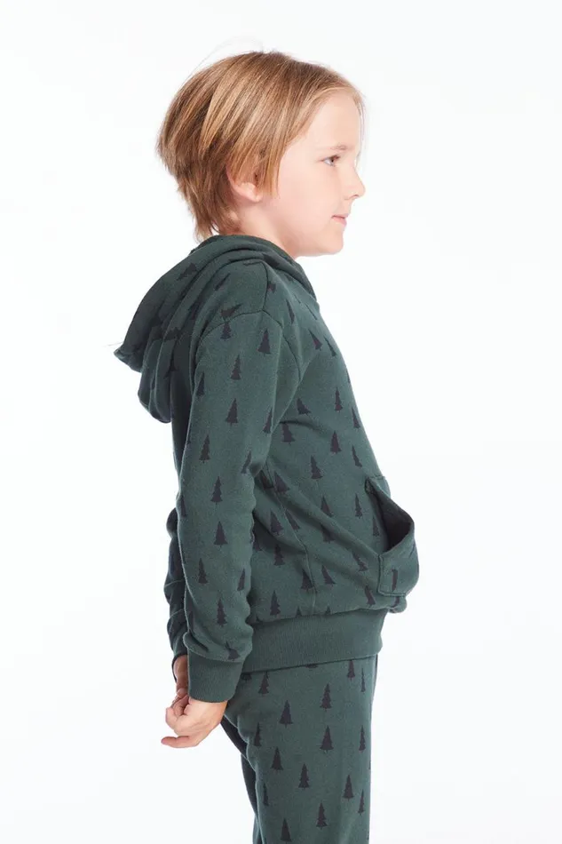KidsWomens Boys Chaser Brand Boys Forest Pine Long Sleeve Hoodie