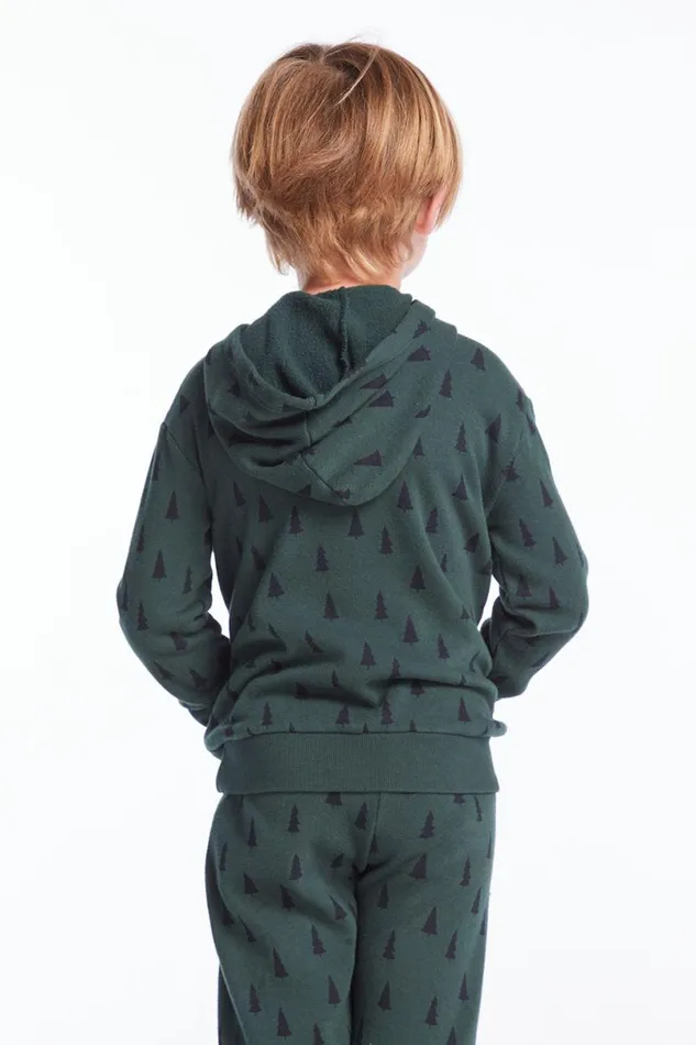 KidsWomens Boys Chaser Brand Boys Forest Pine Long Sleeve Hoodie