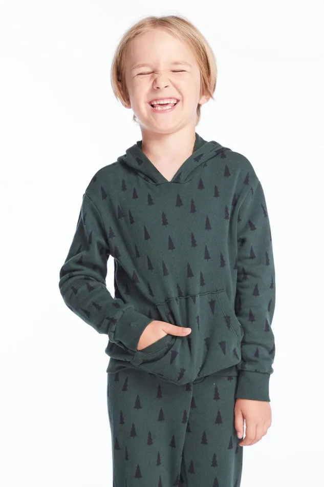 KidsWomens Boys Chaser Brand Boys Forest Pine Long Sleeve Hoodie
