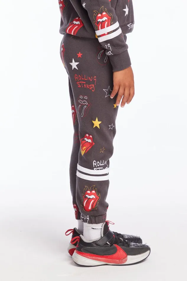 KidsWomens Boys Chaser Brand Rolling Stones Tongue Logo Stars Boys Pants