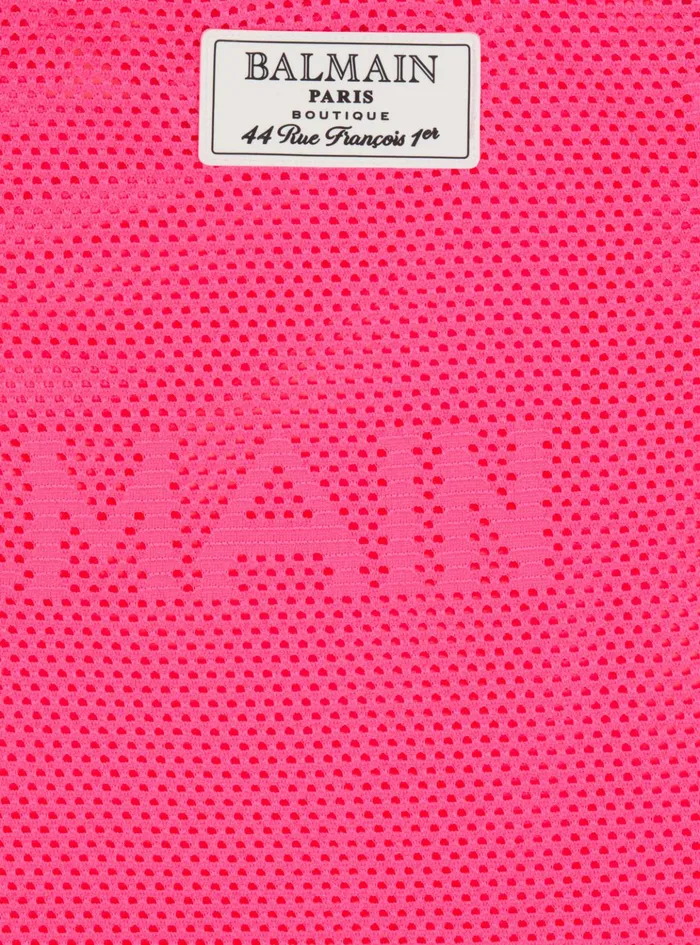 Knit Dress With Logo Pink Kids Balmain