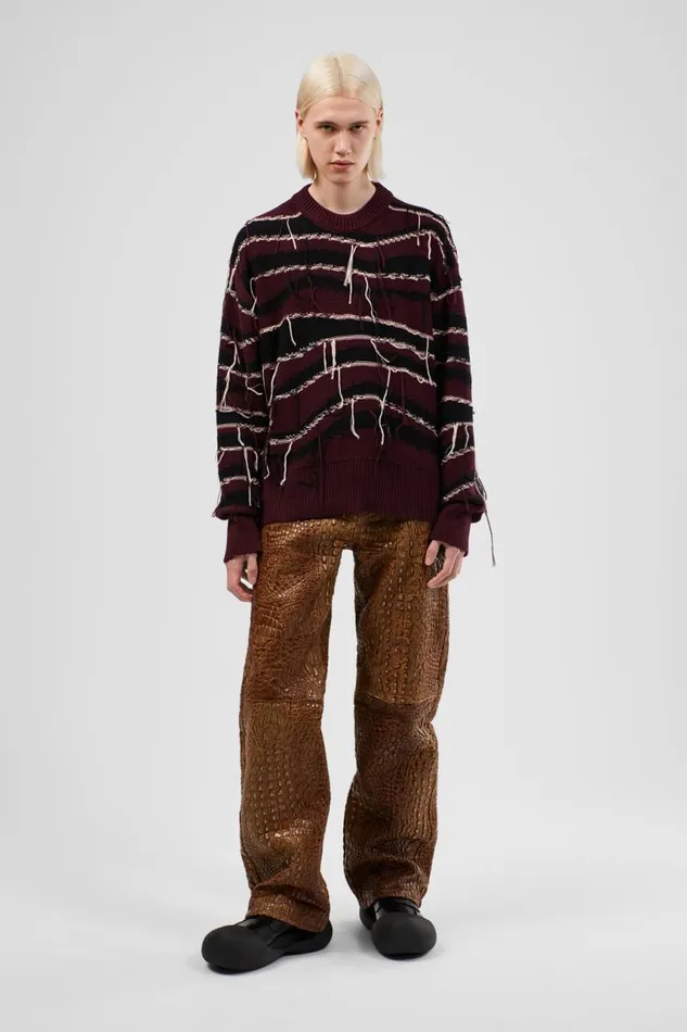 Knit Men Camper Melange Knit Sweater Brown Organic Cotton Knit Sweater