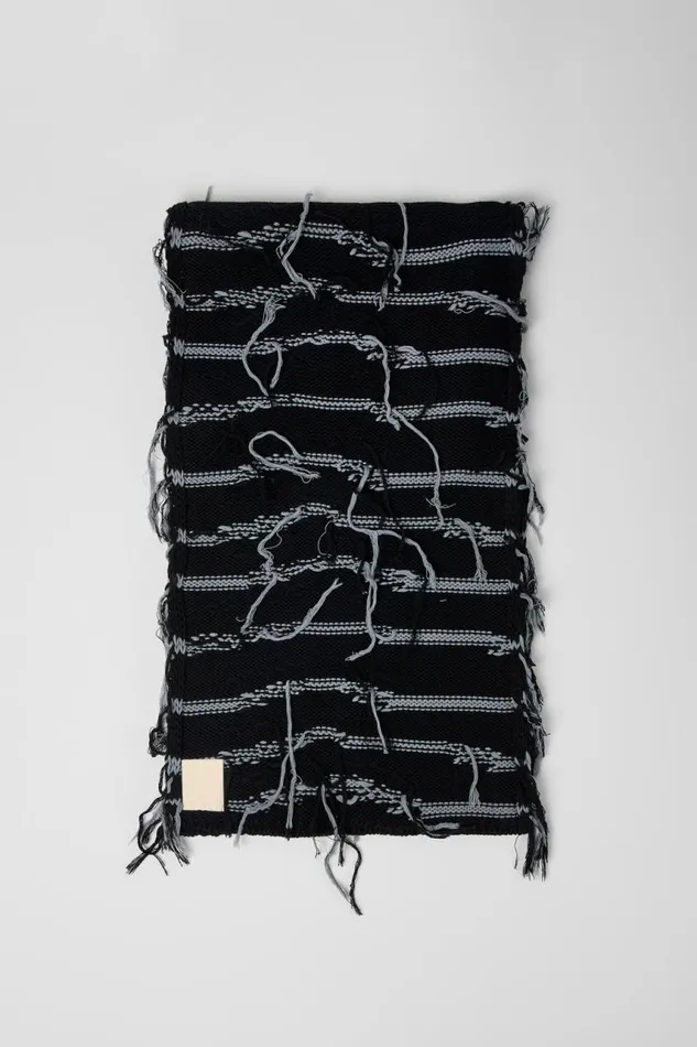 Knit Women Camper Knit Scarf Black Intarsia Knit Scarf Knit Women Camper Knit Scarf Black Intarsia Knit Scarf