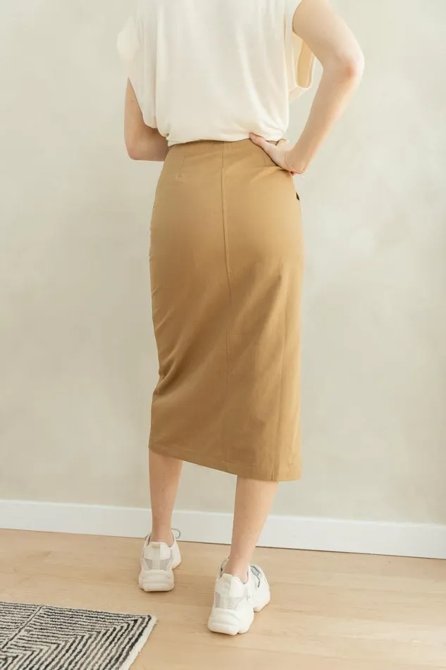 Kylie Midi Skirt In Khaki Khaki Women Bohme Skirts