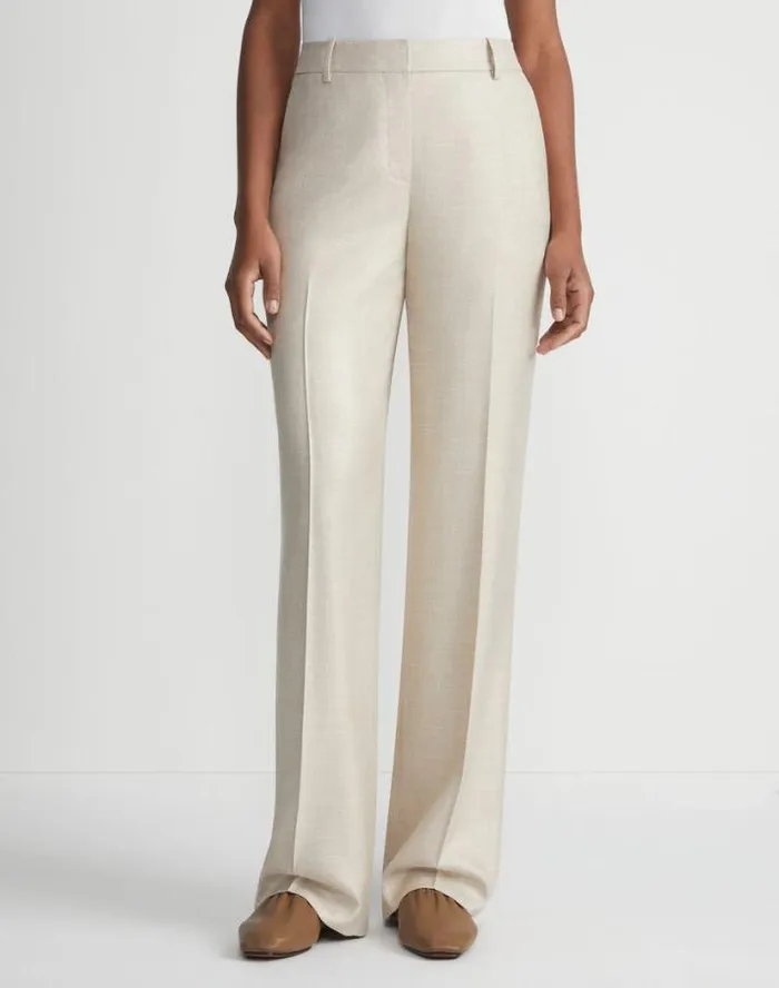 Lafayette 148 New York Bamboo Viscose Twill Gates Pant Birch Bark Multi Ready To Wear Pants and Shorts