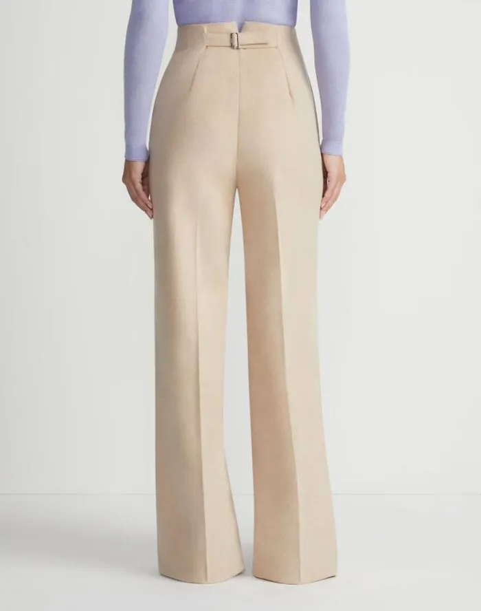 Lafayette 148 New York Camel Hair Thames Wide Leg Pant Camel Ready To Wear Pants and Shorts