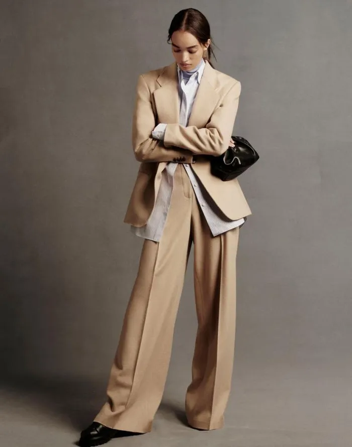 Lafayette 148 New York Camel Hair Thames Wide Leg Pant Camel Ready To Wear Pants and Shorts
