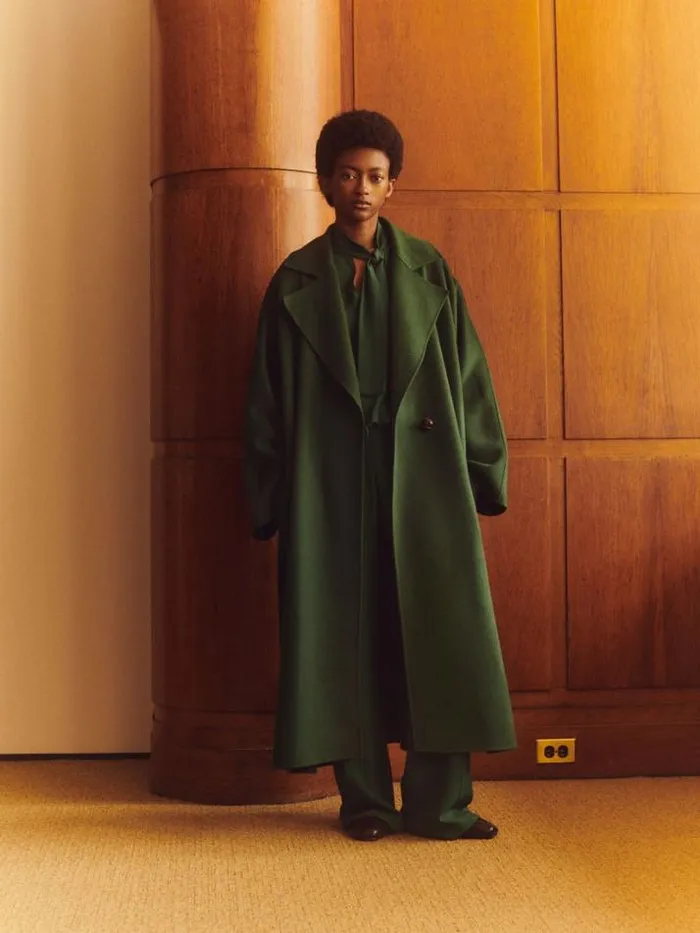 Lafayette 148 New York Cashmere Double Face Oversized Coat Deep Ivy Ready To Wear Jackets and Blazers