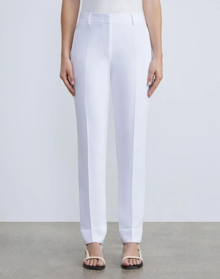 Lafayette 148 New York Finesse Crepe Essex Slim Pant Black Ready To Wear Pants and Shorts