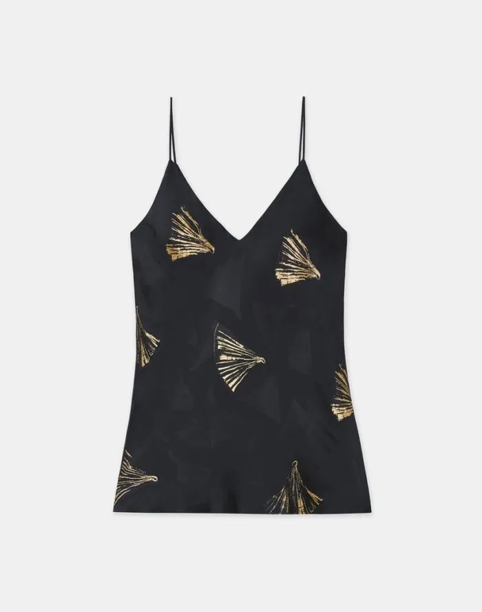 Lafayette 148 New York Metallic Leafed Pages Jacquard Camisole Black Multi Ready To Wear Blouses and Shirts Lafayette 148 New York Metallic Leafed Pages Jacquard Camisole Black Multi Ready To Wear Blouses and Shirts