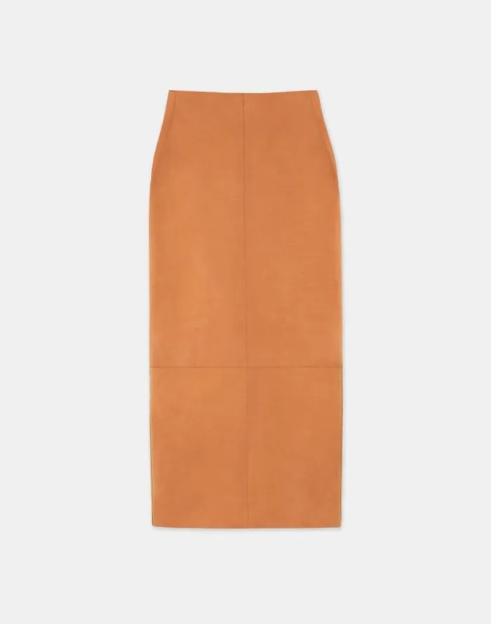 Lafayette 148 New York Nubuck Suede Pencil Skirt Antique Bronze Ready To Wear Skirts