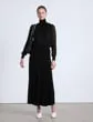 Lafayette 148 New York Silk Georgette Turtleneck Blouse Black Ready To Wear Blouses and Shirts