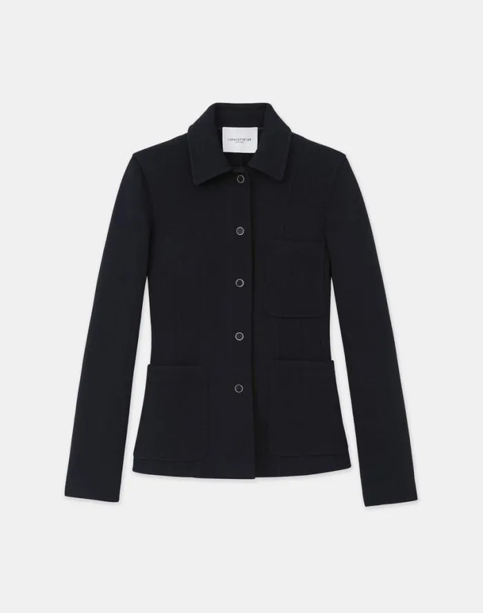 Lafayette 148 New York Structured Wool Jersey Jacket Black Ready To Wear Jackets and Blazers Lafayette 148 New York Structured Wool Jersey Jacket Black Ready To Wear Jackets and Blazers