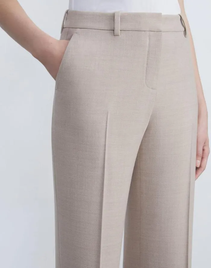 Lafayette 148 New York Virgin Wool Gates Pant Grey Heather Ready To Wear Pants and Shorts