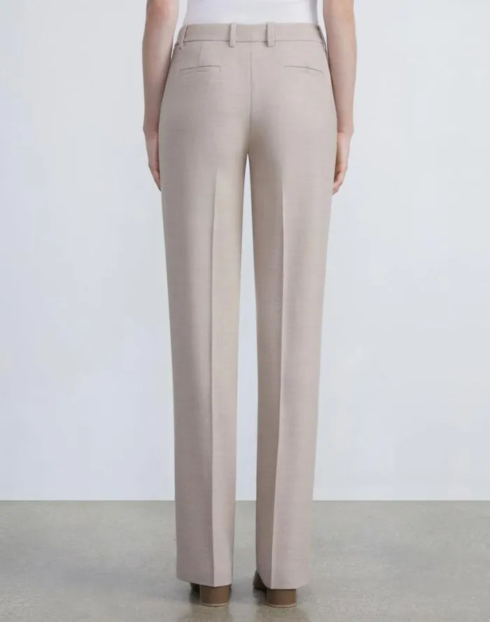 Lafayette 148 New York Virgin Wool Gates Pant Grey Heather Ready To Wear Pants and Shorts