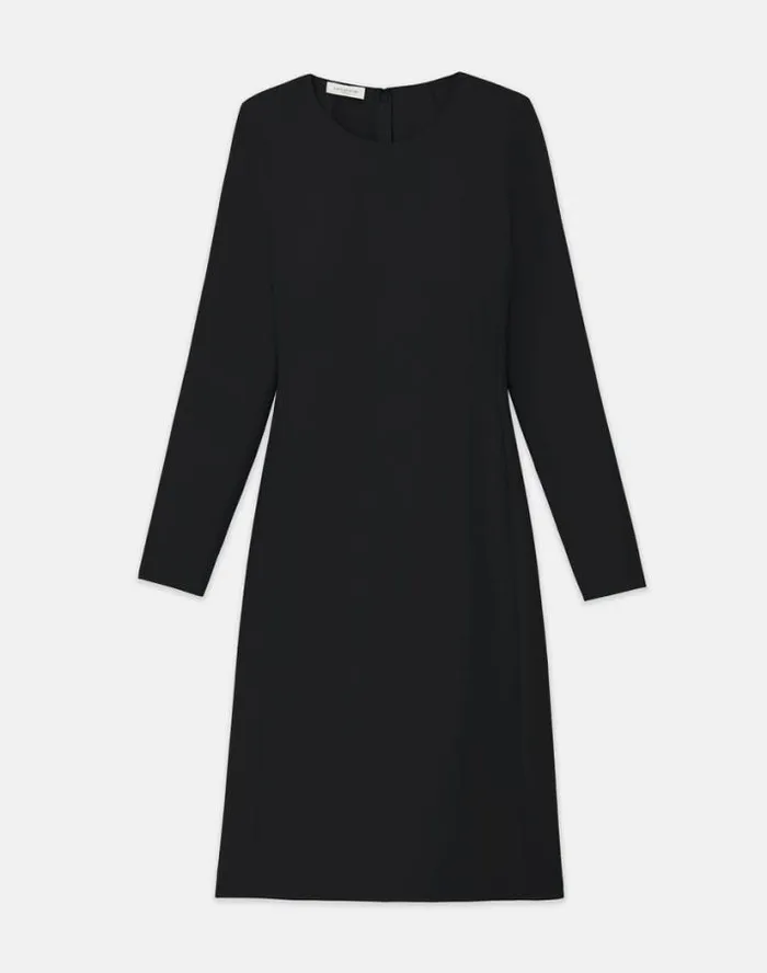 Lafayette 148 New York WoolSilk Crepe Long Sleeve Sheath Dress Black Ready To Wear Dresses Lafayette 148 New York WoolSilk Crepe Long Sleeve Sheath Dress Black Ready To Wear Dresses