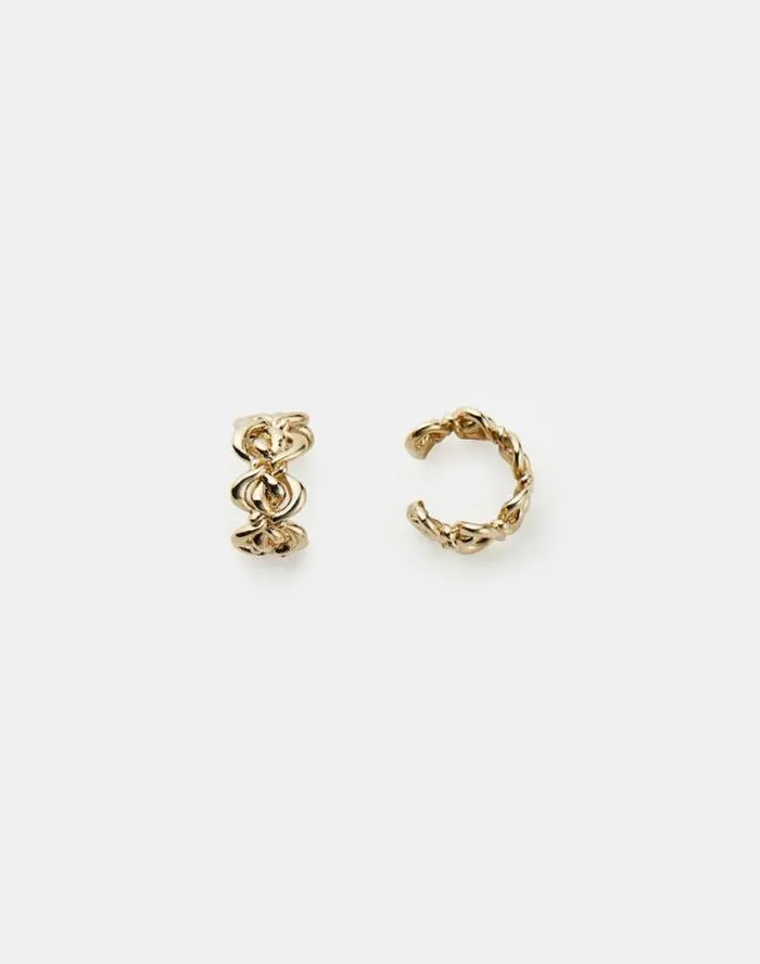 Lafayette 148 New York Woven 8 Knot Ear Cuffs Pale Gold Accessories Jewelry