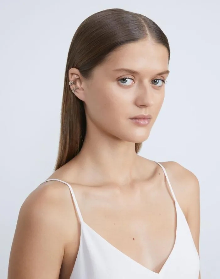 Lafayette 148 New York Woven 8 Knot Ear Cuffs Pale Gold Accessories Jewelry