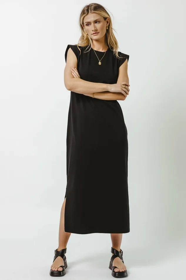 Lara Midi Dress In Black Black Women Bohme Dresses