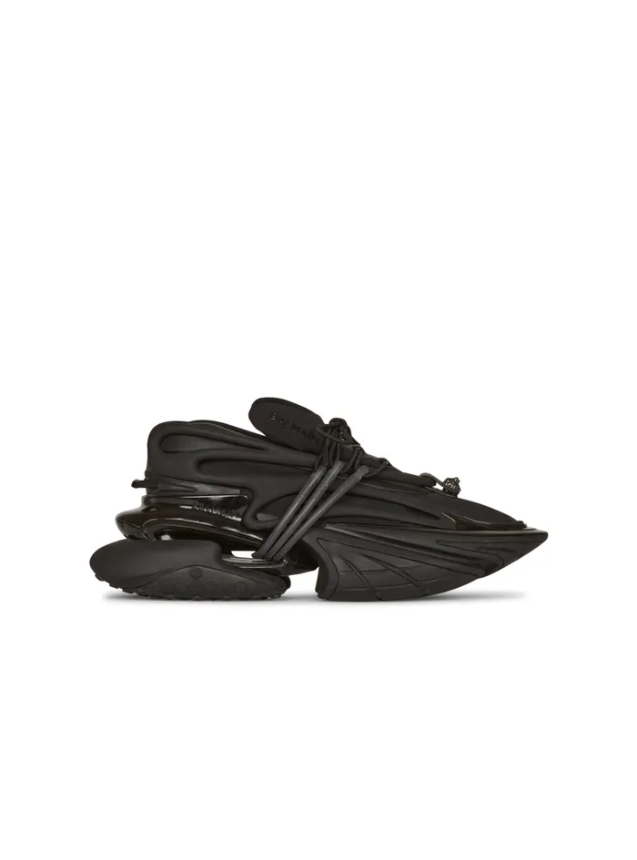 Leather Unicorn Lowtop Sneakers Black Men Balmain Sneakers