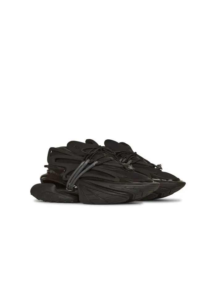 Leather Unicorn Lowtop Sneakers Black Men Balmain Sneakers