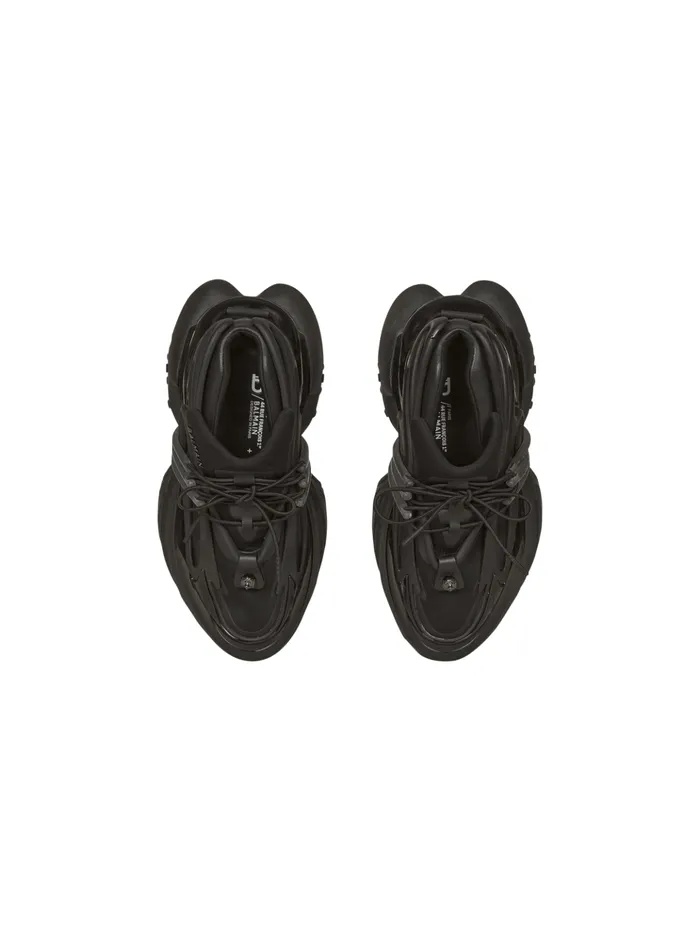 Leather Unicorn Lowtop Sneakers Black Men Balmain Sneakers