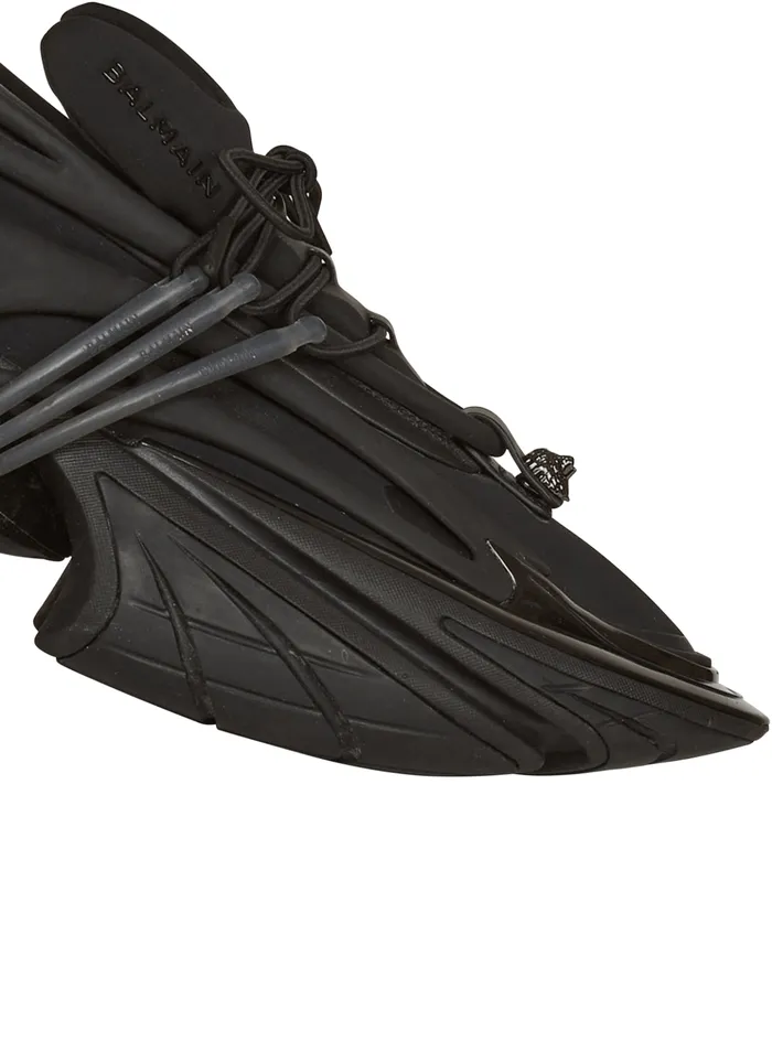 Leather Unicorn Lowtop Sneakers Black Men Balmain Sneakers