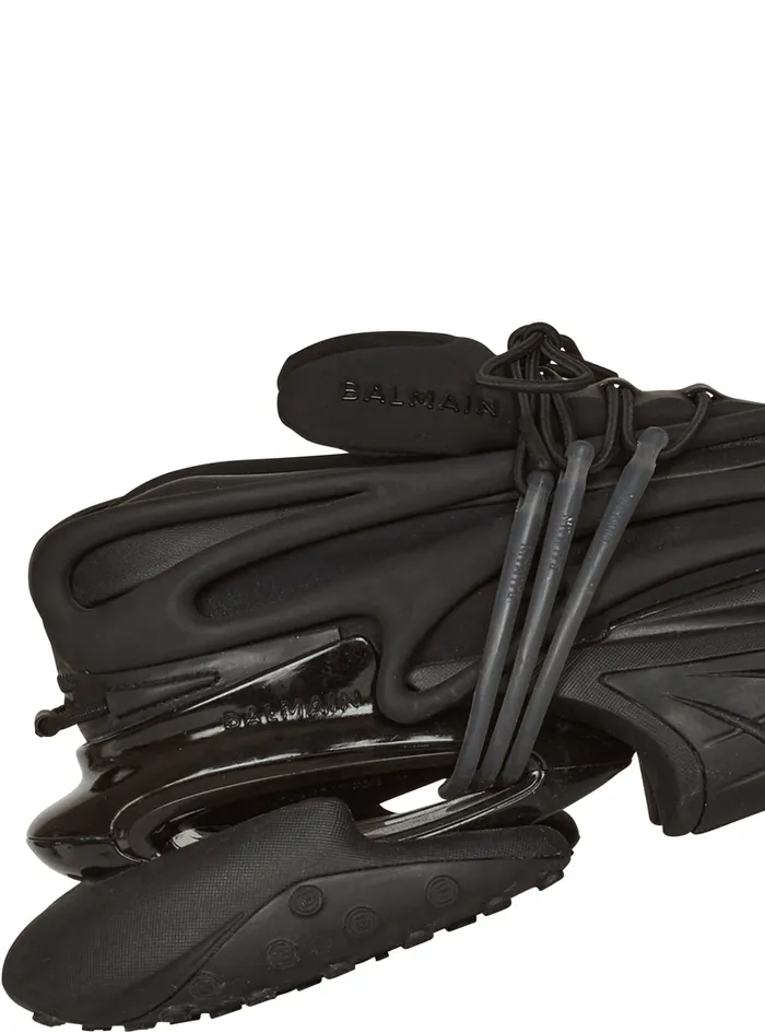 Leather Unicorn Lowtop Sneakers Black Men Balmain Sneakers
