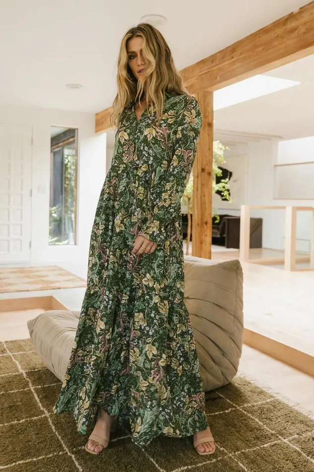 Lena Printed Dress Green Women Bohme Dresses
