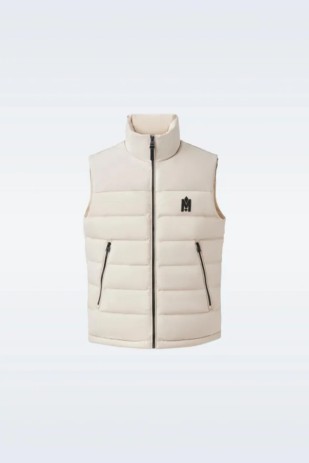 Light Down Jackets Men Mackage BOBBIE Agile360 Stretch Light Down Vest With Stand Collar Navy