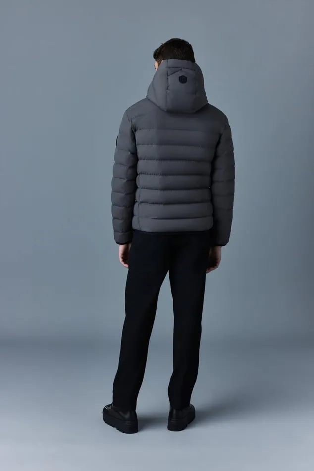 Light Down Jackets Men Mackage JACK Agile360 Stretch Light Down Jacket With Hood Black