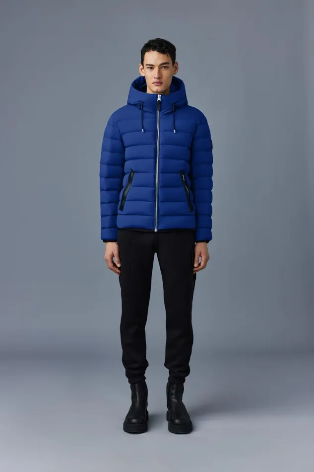Light Down Jackets Men Mackage JACK Agile360 Stretch Light Down Jacket With Hood Black