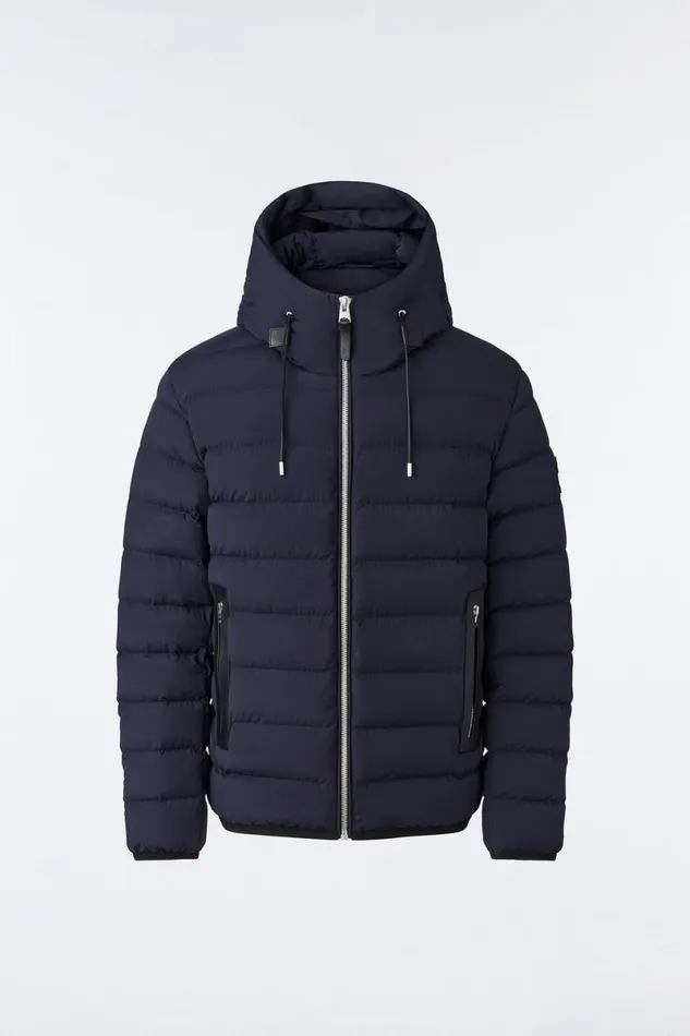 Light Down Jackets Men Mackage JACK Agile360 Stretch Light Down Jacket With Hood Black