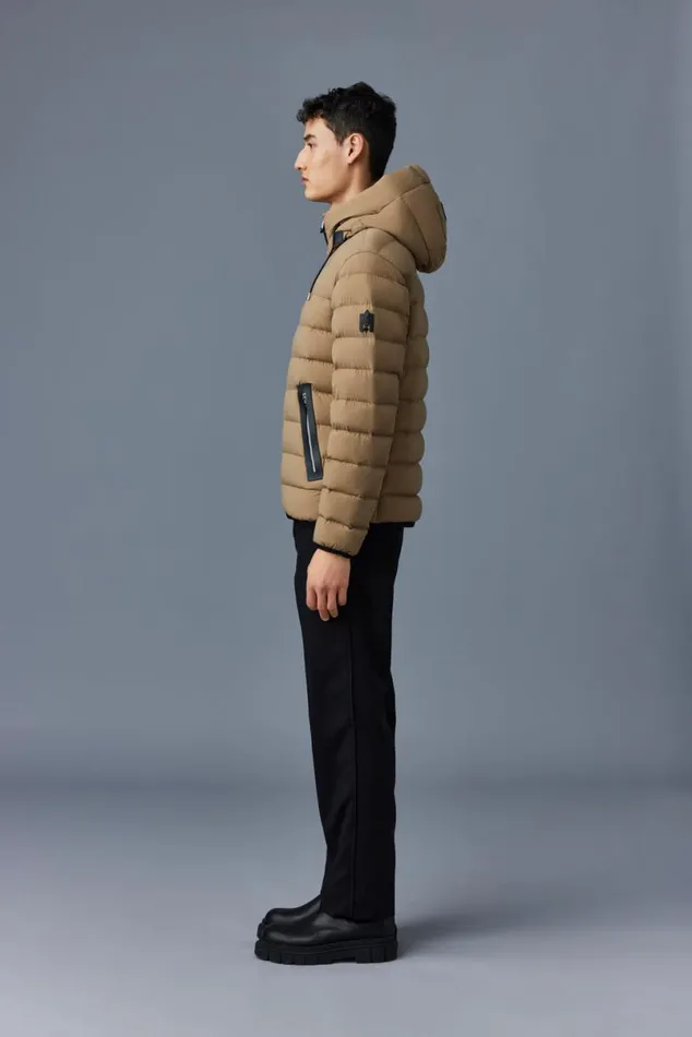 Light Down Jackets Men Mackage JACK Agile360 Stretch Light Down Jacket With Hood Black