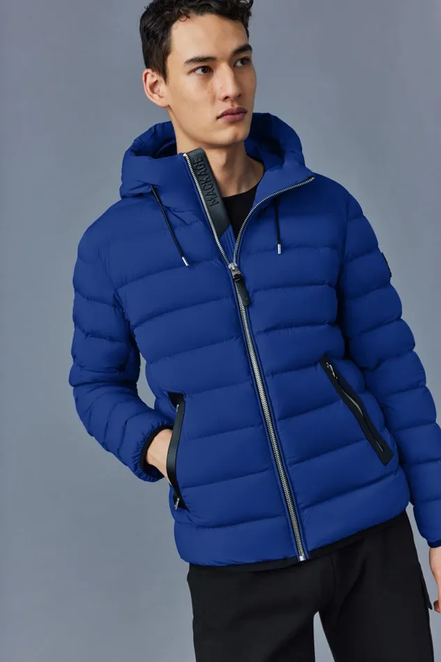 Light Down Jackets Men Mackage JACK Agile360 Stretch Light Down Jacket With Hood Black