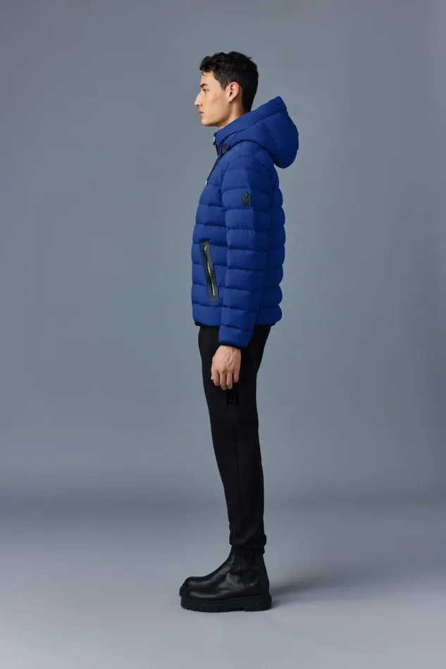 Light Down Jackets Men Mackage JACK Agile360 Stretch Light Down Jacket With Hood Black