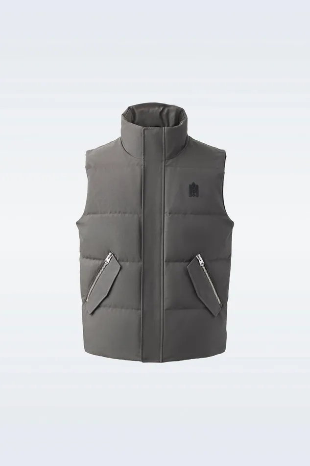Light Down Jackets Men Mackage JOSEPH Nordic Tech Down Vest With Funnel Collar Black