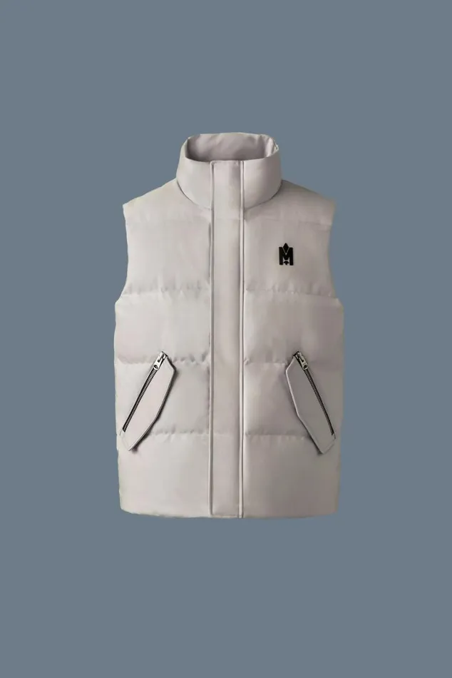 Light Down Jackets Men Mackage JOSEPH Nordic Tech Down Vest With Funnel Collar Black