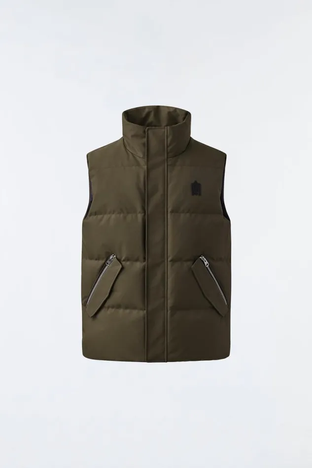 Light Down Jackets Men Mackage JOSEPH Nordic Tech Down Vest With Funnel Collar Black