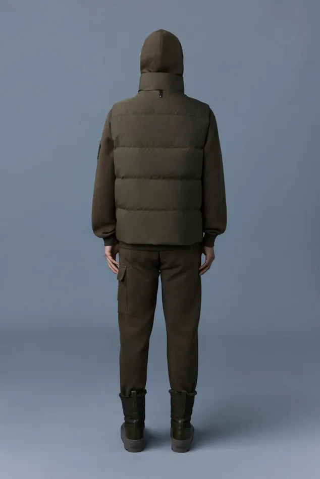 Light Down Jackets Men Mackage JOSEPH Nordic Tech Down Vest With Funnel Collar Black