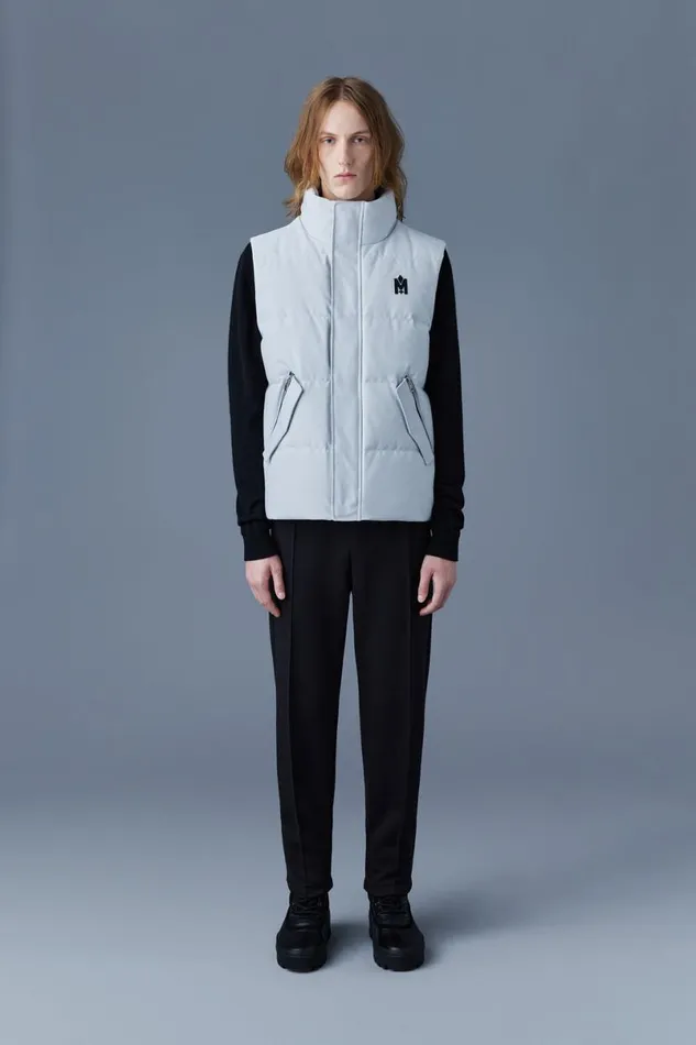 Light Down Jackets Men Mackage JOSEPH Nordic Tech Down Vest With Funnel Collar Black