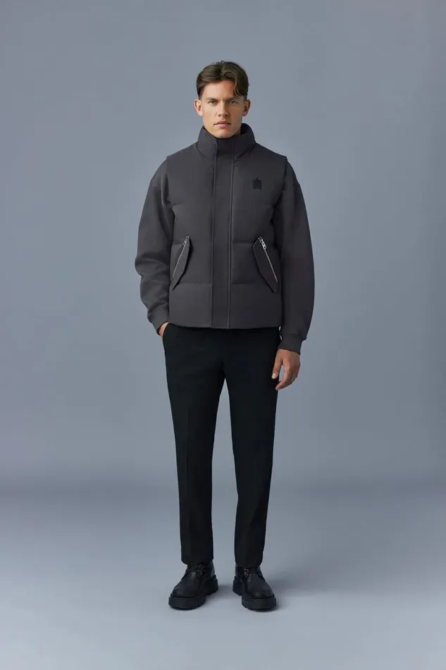 Light Down Jackets Men Mackage JOSEPH Nordic Tech Down Vest With Funnel Collar Trench