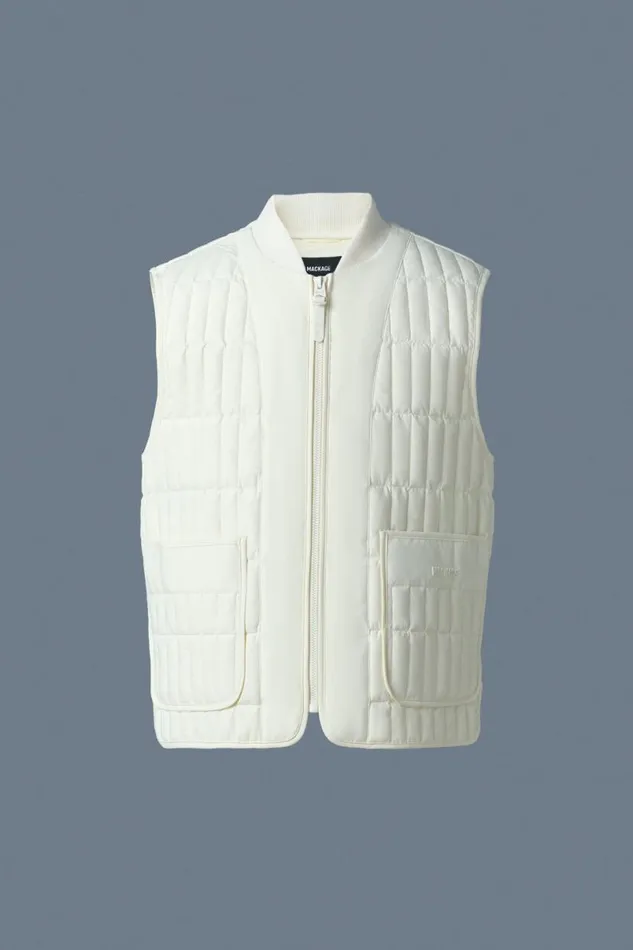 Light Down Jackets Men Mackage LEVI Light Down Vertical Quilted Vest Light Military